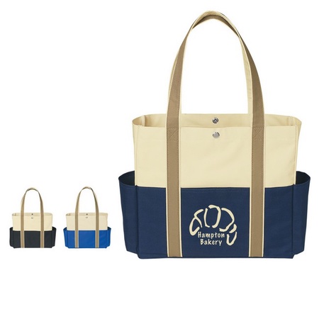 Tri-Color Pockets Promotional Tote Bags