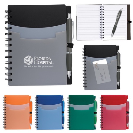 Custom Tri-Pocket Notebook & Satin Pen