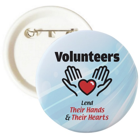 Volunteer Lending Hands & Hearts Buttons