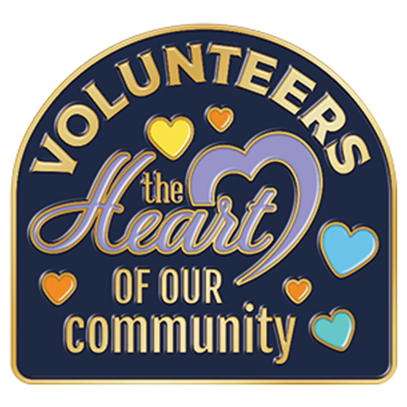 Volunteers: The Heart of Our Community Lapel Pin with Presentation Card