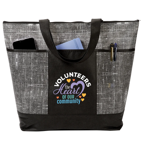 Volunteers: The Heart of Our Community Non-Woven Zippered Tote Bag