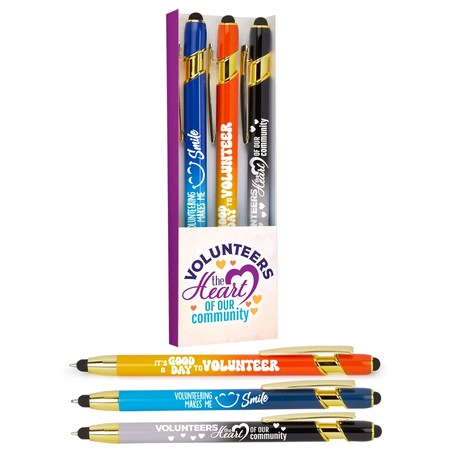 Volunteers Metal Stylus 3-Pen Assortment