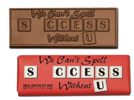 We Can't Spell Success Without U Chocolate Bars