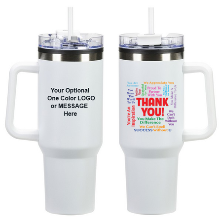 Phrases of Praise Thank You 40 oz. Stainless Steel Mug with Optional Imprint