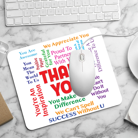 Thank You Praise Word Cloud Mouse Pad