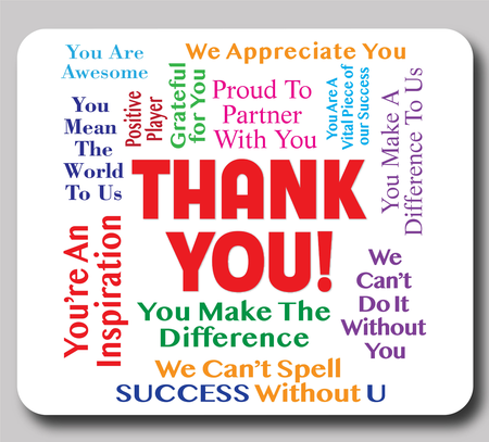 Thank You Praise Word Cloud Mouse Pad