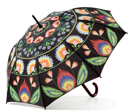black wycinanki pattern umbrella