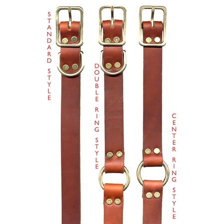 FieldKing, BTL Bridle Leather Dog Collar, Center Ring, 3/4" Wide