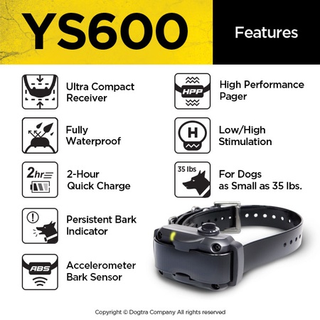 thumbnail interactive-video image 1 of Dogtra YS600 High-Powered No-Bark Collar – For Medium To Large Breeds (YS 600) 1 of 2