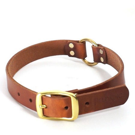 FieldKing, BTL Bridle Leather Dog Collar, Center Ring, 1" W