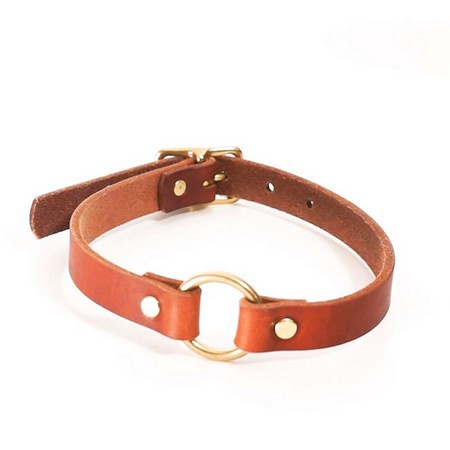 FieldKing, BTL Bridle Leather Dog Collar, Center Ring, 3/4" W