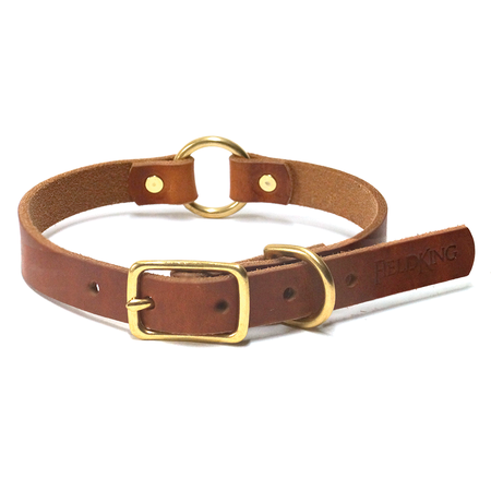 FieldKing, BTL Bridle Leather Dog Collar, Double Ring, 3/4" Wide