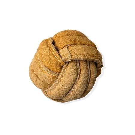 Huggle-Hide® Natural Leather Ball Dog Toy