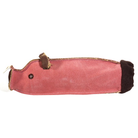 Krinkle Pig Leather Dog Toy