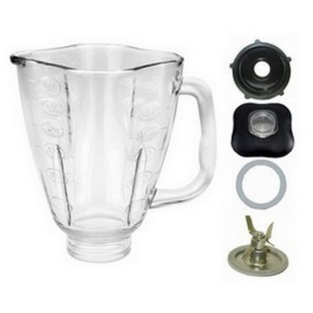 5 Cup Glass Clover Top Complete Blender Jar Assembly fits Oster
