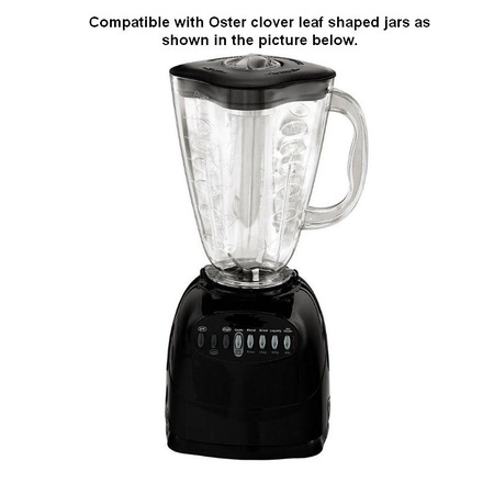 Univen Blender Lid and Center Cap Compatible with Oster Clover Leaf Shaped Blender Jars, Black