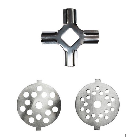 Univen Meat Grinder Blade and Disc Plate Set Compatible with KitchenAid FGA Food Grinder Attachment