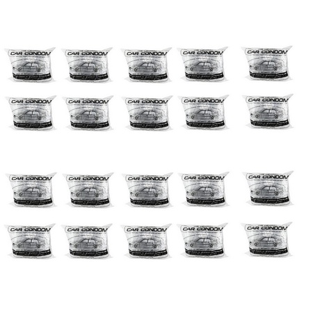 Car Condom 20 Pack Disposable Clear Plastic Car Truck and Van Cover with Elastic Band Large Size 24.6' x 15.75'