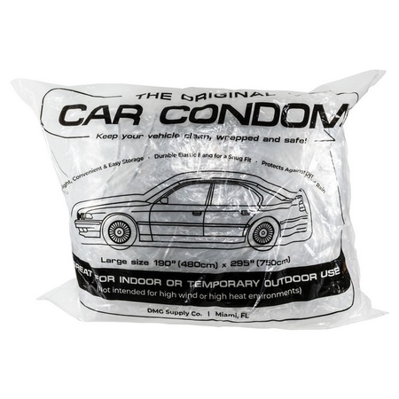 Car Condom 5 Pack Disposable Clear Plastic Car Truck and Van Cover with Elastic Band Large Size 24.6' x 15.75'