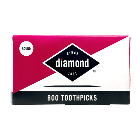 Diamond 41890 Round Toothpicks 800 Count Dispenser Pack x 24 Packs 19,200pcs
