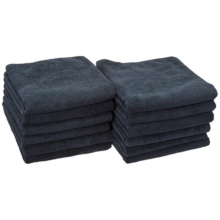Diane 45006 Softees Black Microfiber Towels 10 Pack