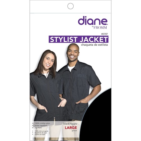 Diane D787 Black Pro Zippered Stylist Jacket Large