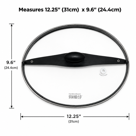 Hamilton Beach Glass Lid fits 6 Quart Oval Slow Cooker models 33262 33264 33957 33969 33863