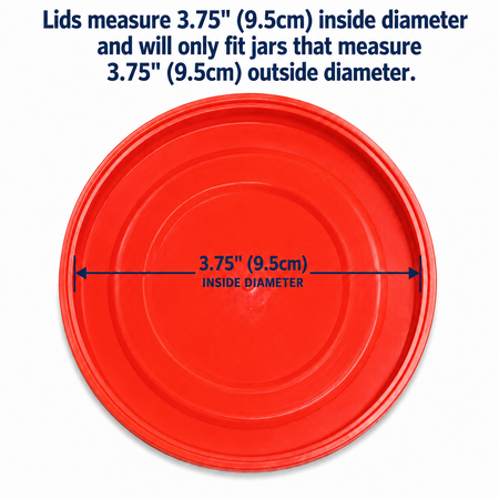Mian Red Plastic Lids fits Luminarc Working Glass 6 Pack