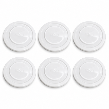 Mian White Plastic Lids fits Luminarc Working Glass 6 Pack