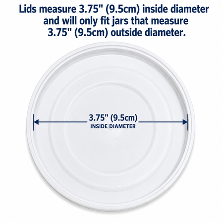 Mian White Plastic Lids fits Luminarc Working Glass 6 Pack