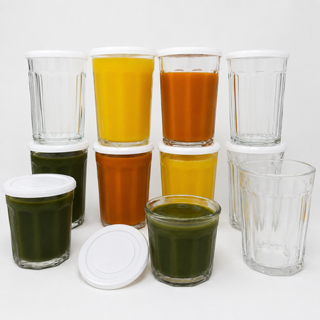 Mian White Plastic Lids fits Luminarc Working Glass 6 Pack