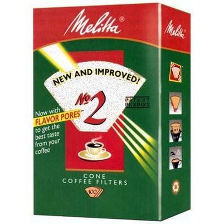 Melitta 622712 #2 White Coffee Filters, 100 Count