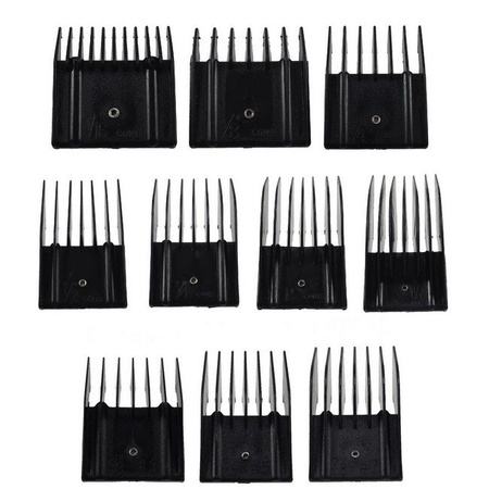 Miaco Universal Clipper Guide Comb Guard Set, 10 Pieces fits Oster Classic 76, A5, Andis AG, BG, Wahl, etc
