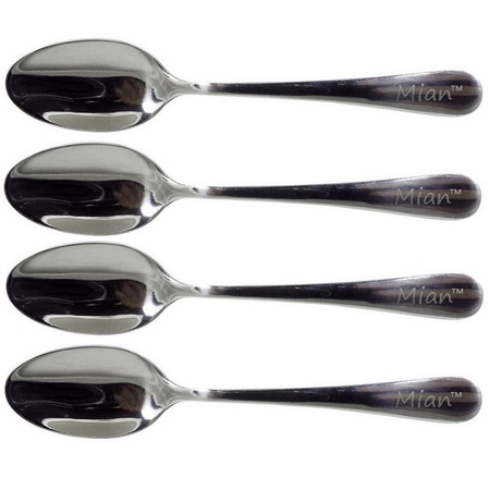 Mian 8000 Stainless Steel Mini Dessert Cocktail Demitasse Espresso Spoon 4 Pack