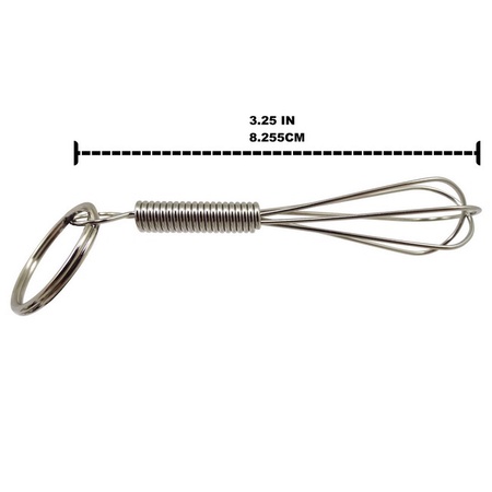 Mian 80025 Stainless Steel Mini Beater Whisk Keychain 6 Pieces