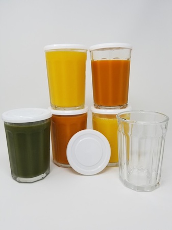 Mian White Plastic Lids fits Luminarc Working Glass 6 Pack