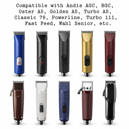 Miaco 7 Piece Universal Clipper Guide Comb Guard Set Compatible with Oster Classic 76, A5, Andis AG, BG, Wahl, etc.