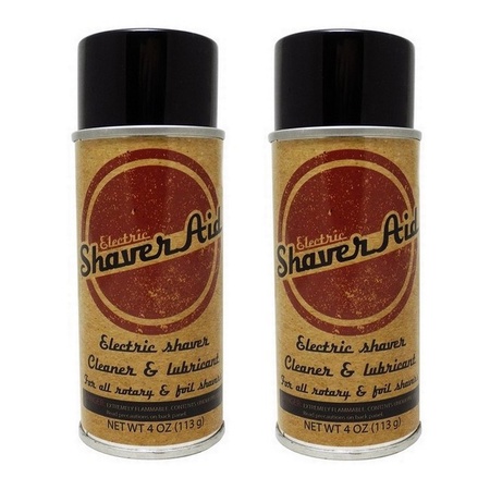 ShaverAid Electric Shaver and Razor Cleaner Lubricant Spray 2 Pack for Norelco, Braun, Remington, Wahl, etc.