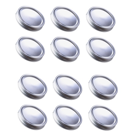Sunshine Mason Co. Mason Jars Lids and Bands Wide Mouth Silver 12 Pieces