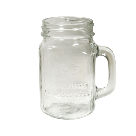 Sunshine Mason Co. Mason Jar Glass Mugs with Handles Pint Size (16 ounce, 473 mL) Regular Mouth 24 Pieces