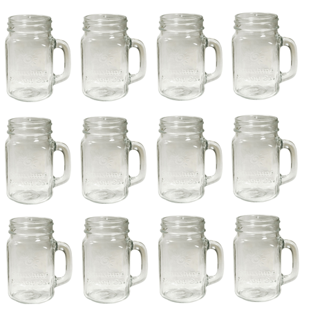 Sunshine Mason Co. Mason Jar Drinking Glass Pint Size (16 ounce, 473 mL)  Regular Mouth 6 Pieces
