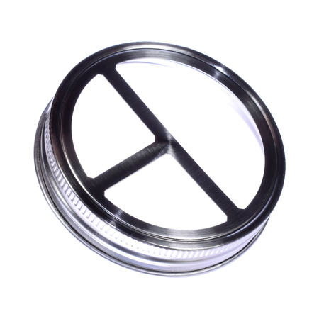 Sunshine Mason Co. Toothbrush Holder Lid Wide Mouth Steinless Steel Silver 2 Pieces