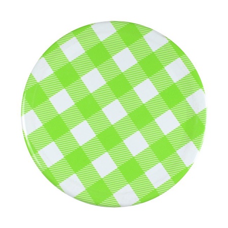Sunshine Mason Co, One Piece Mason Jar Lids 6 Pieces, Green Gingham