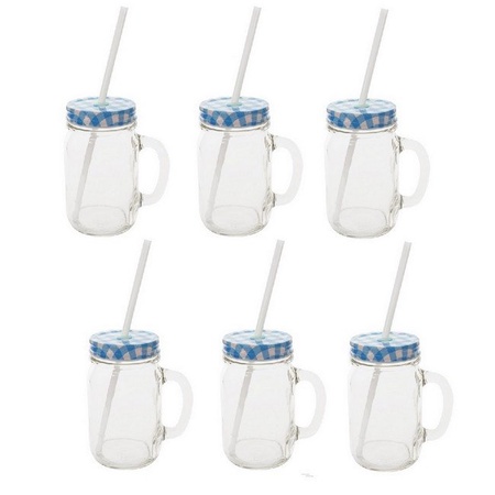 Glass with Straw Mason Drinking Jars for sale