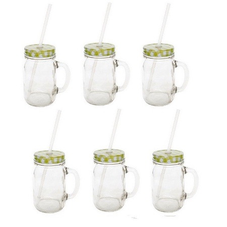 Glass Mason Drinking Jar With Handle