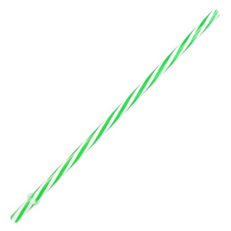 Sunshine Mason Co. Plastic Reusable Drinking Straws 6 Pieces, Green Stripe