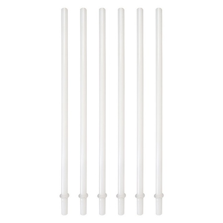 Sunshine Mason Co. Plastic Reusable Drinking Straws 6 Pieces, White