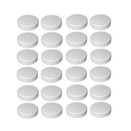 Sunshine Mason Co. Regular Mouth  Mason Jar Plastic Storage Caps 24 Pieces, White