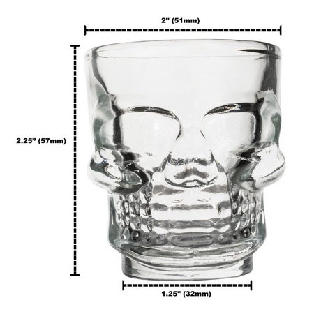 Sunshine Mason Co. Skull Shot Glasses 3D Scary, 6 Pieces