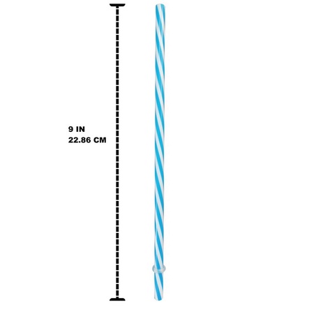 Sunshine Mason Co. Silver Mason Jar Lids with Blue Stripe Straws, 6 Pieces